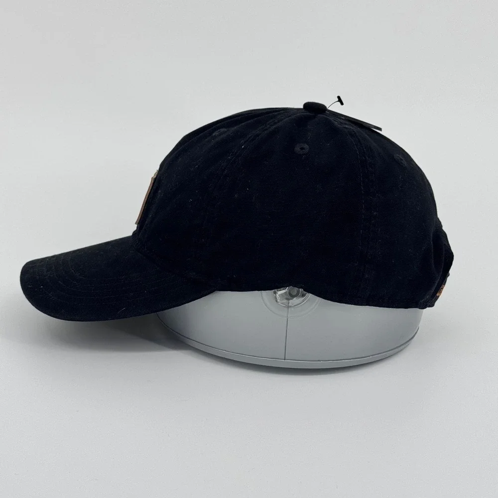Carhartt Force Cap Black Adjustable Twill Leather Patch Hat‎ OS AH0289